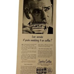 Sanka - Ever wonder if overdoing it on coffee - 1950 Original Retro Vtg PRINT AD